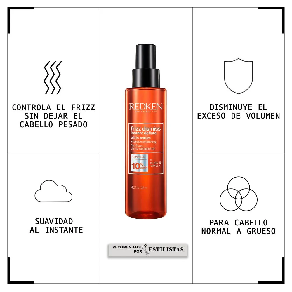 Aceite en sérum para cabello rebelde Instant Deflate Frizz Dismiss 125ml Redken - Image 2