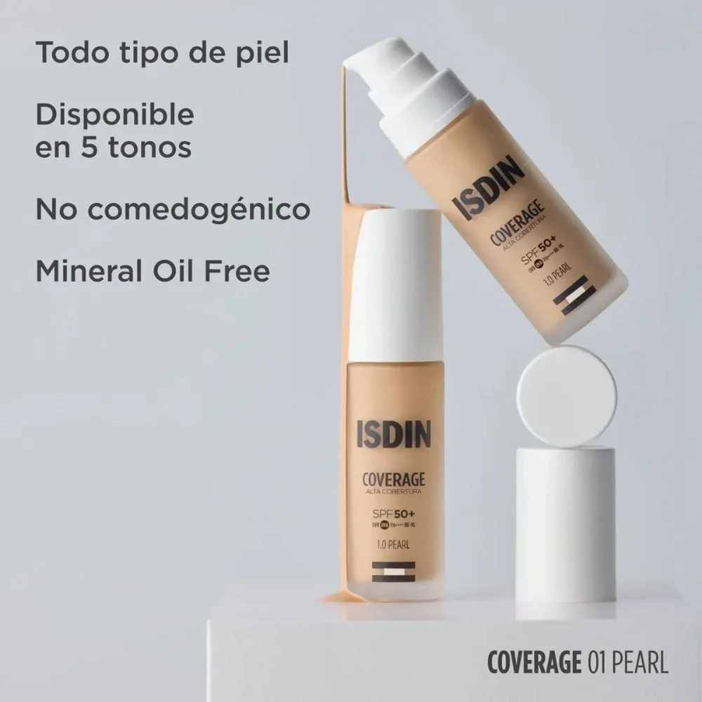 Base de Maquillaje Isdin Coverage 1.0 Pearl Spf50+ 30 Gr | Isdin - Image 11