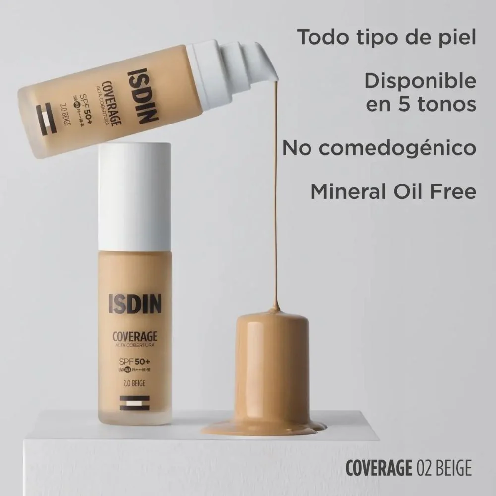 Base de Maquillaje Isdin Coverage  2.0 Beige Spf50+ 30 Gr | Isdin - Image 4