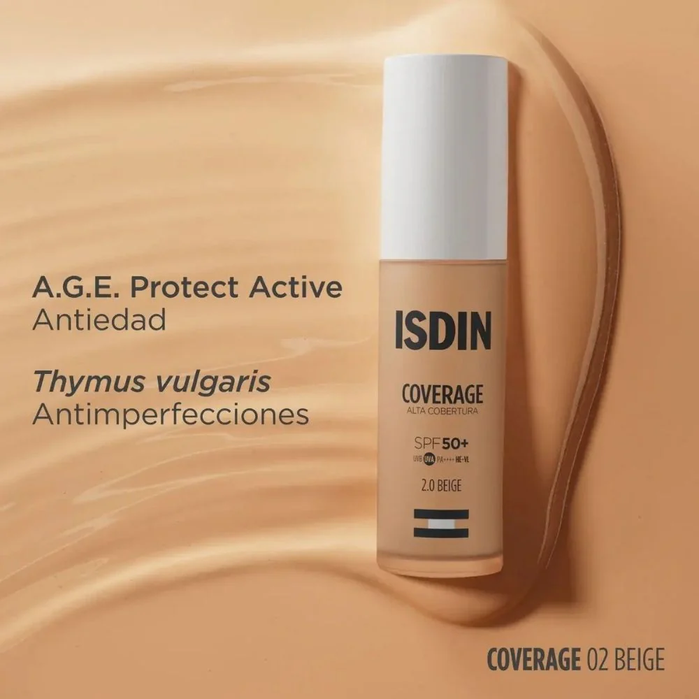 Base de Maquillaje Isdin Coverage  2.0 Beige Spf50+ 30 Gr | Isdin - Image 9