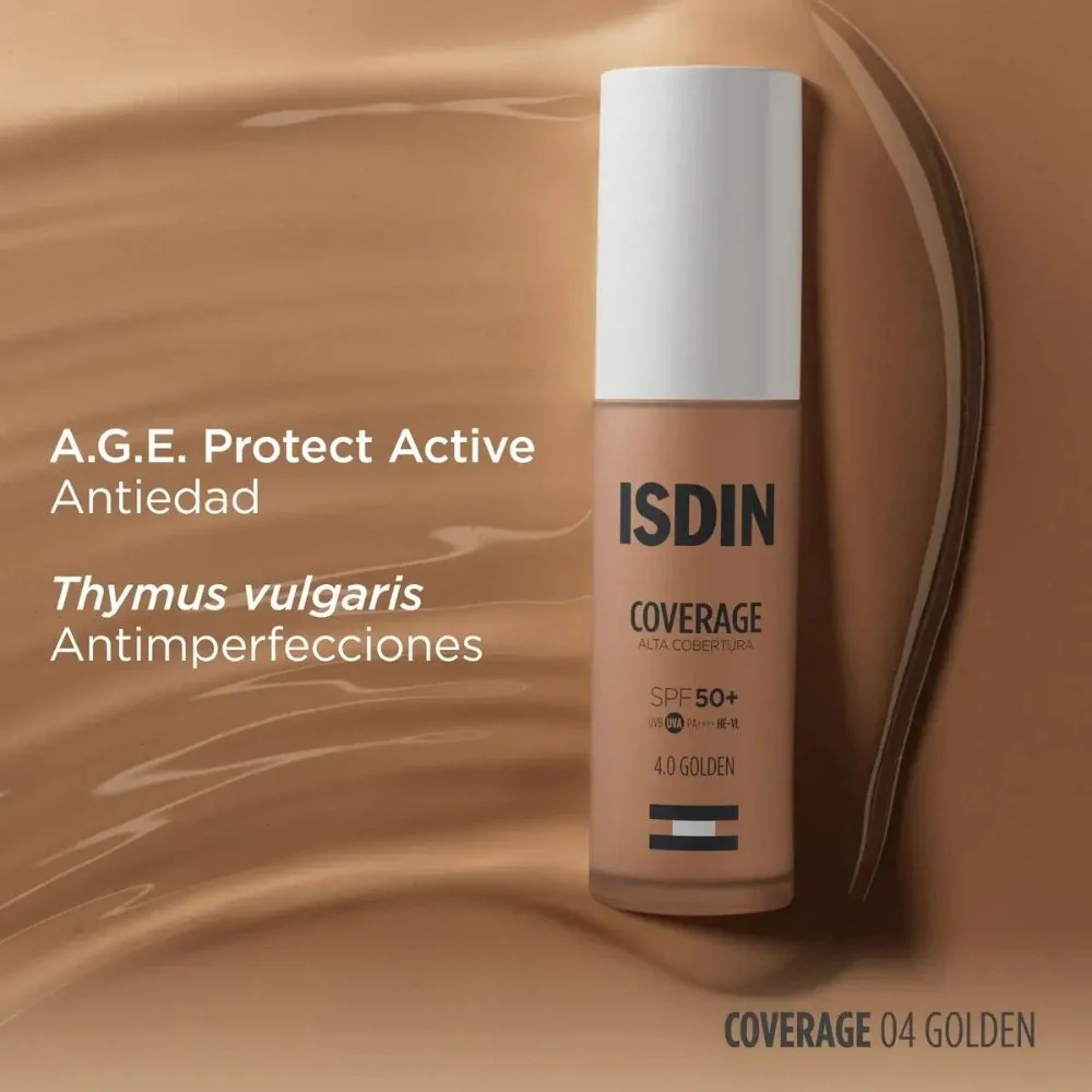 Base de Maquillaje Isdin Coverage 4.0 Golden Spf50+ 30 Gr - Image 10
