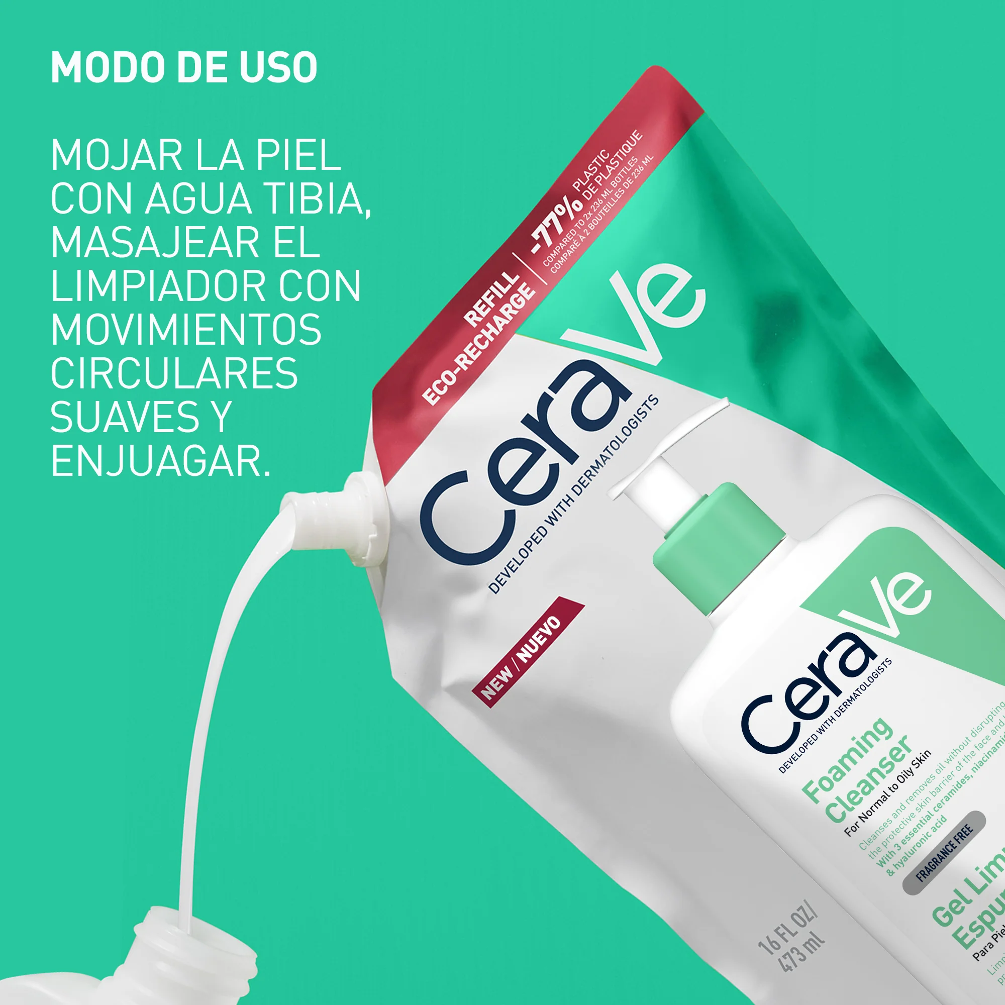 CERAVE Refill Foaming cleanser 473ml - Image 2