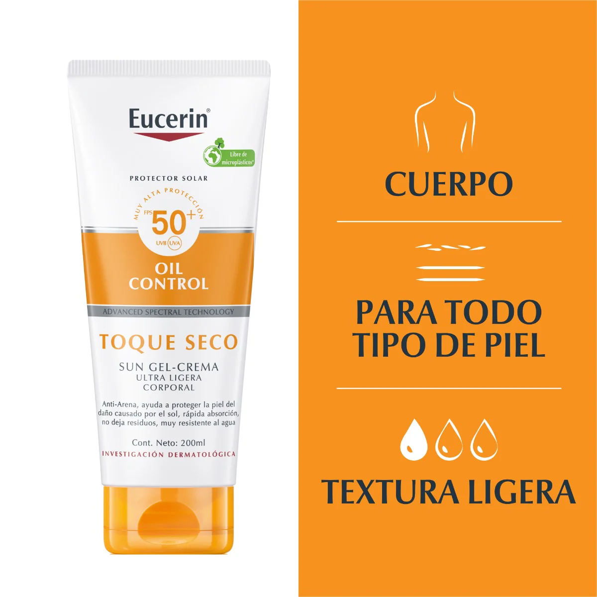Sun Toque Seco Corporal Crema Gel Fps 50 200Ml | Eucerin - Image 2