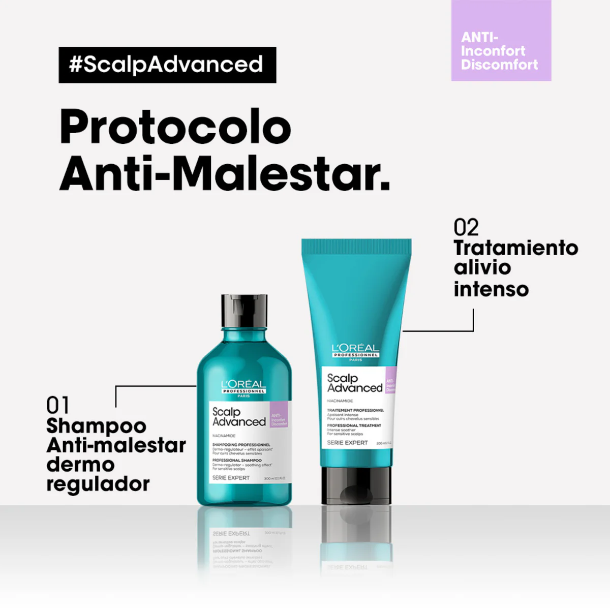 Gel Ligero Para Calmar Y Aliviar De Forma Intensa E Instantánea Las Molestias Del Cuero Cabelludo Scalp Advanced Anti Discomfort 200 Ml Loreal Professionnel - Image 4