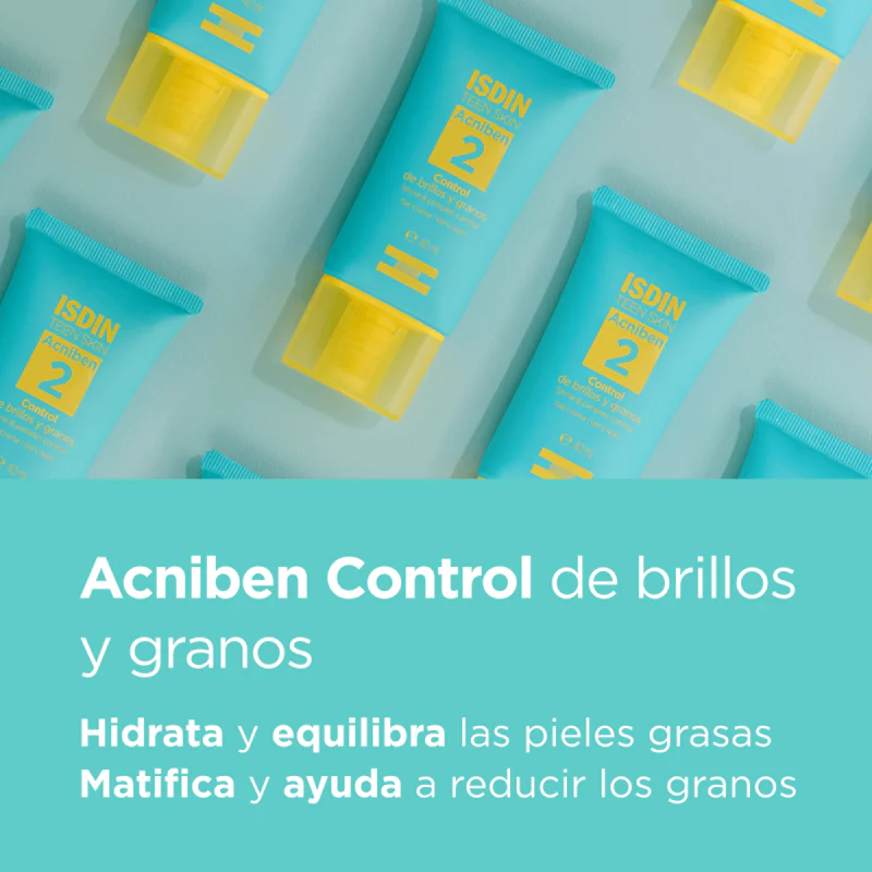 Isdin Acniben Control De Brillos Y Granos X 40 Ml - Gel Crema Hidratante Facial Para Piel Mixta A Grasa - Image 3