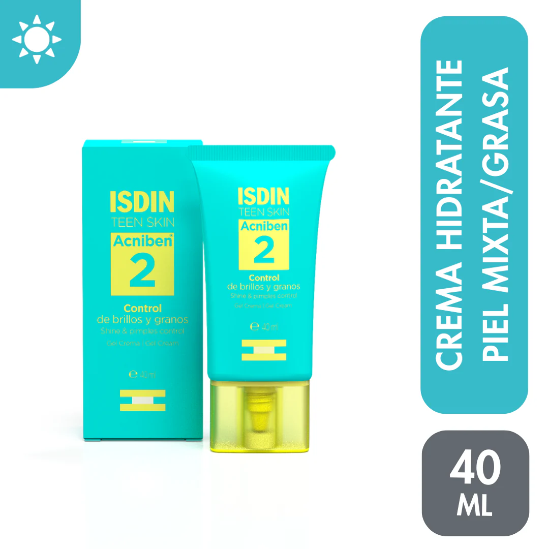 Isdin Acniben Control De Brillos Y Granos X 40 Ml - Gel Crema Hidratante Facial Para Piel Mixta A Grasa - Image 5