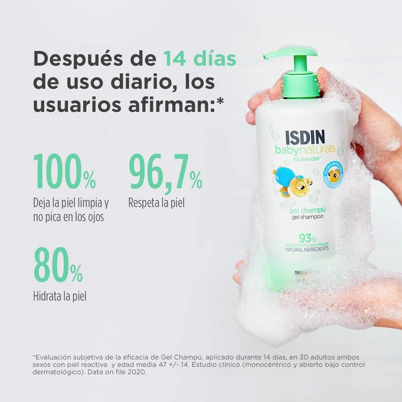 Isdin Baby Naturals Gel Champú 200Ml - Limpieza Cabello Y Cuerpo Para La Piel Del Bebé - Image 3