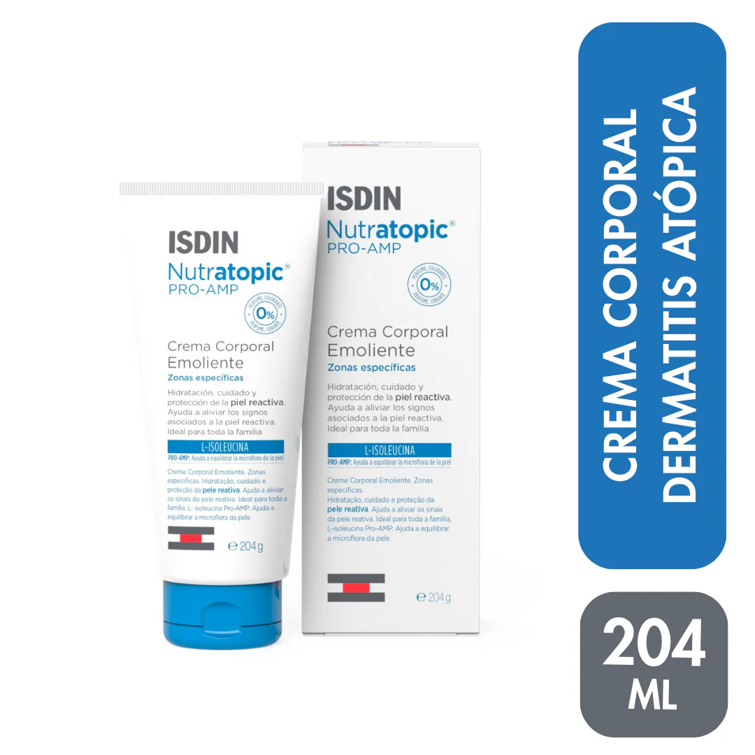 Isdin Nutratopic Pro-Amp Crema 204Ml - Crema Corporal Emoliente Zonas Específicas Cuidado Y Protección Piel Reactiva - Image 3