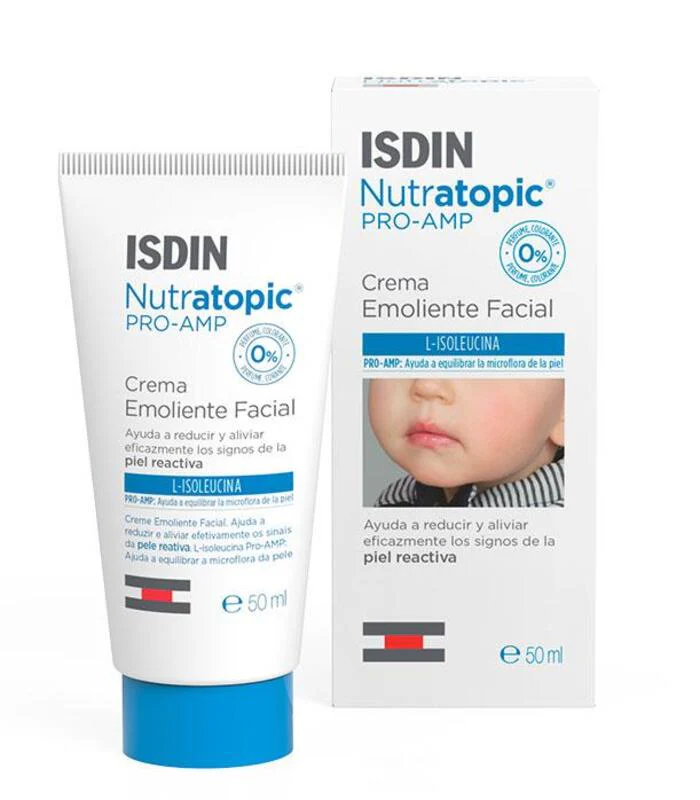 Isdin Nutratopic Pro-Amp Crema Facial 50Ml C/F - Crema Facial Protectora Reducción Signos Piel Reactiva - Image 2