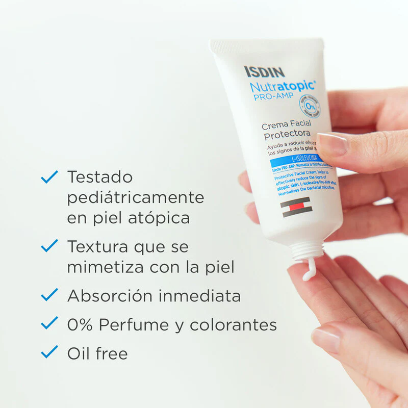 Isdin Nutratopic Pro-Amp Crema Facial 50Ml C/F - Crema Facial Protectora Reducción Signos Piel Reactiva - Image 6