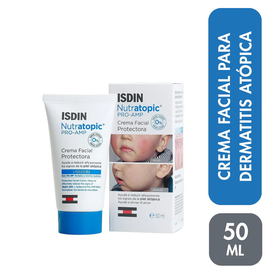 Isdin Nutratopic Pro-Amp Crema Facial 50Ml C/F - Crema Facial Protectora Reducción Signos Piel Reactiva - Image 7