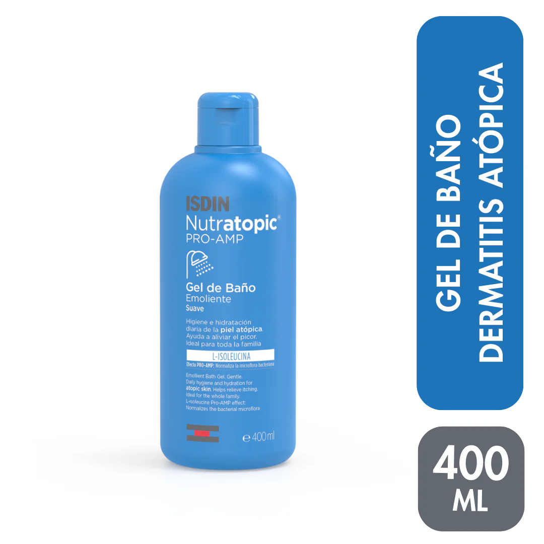 Isdin Nutratopic Pro-Amp Gel Baño 400 Ml - Gel De Baño Emoliente Extra Suave Higiene E Hidratación Piel Reactiva 400 - Image 2