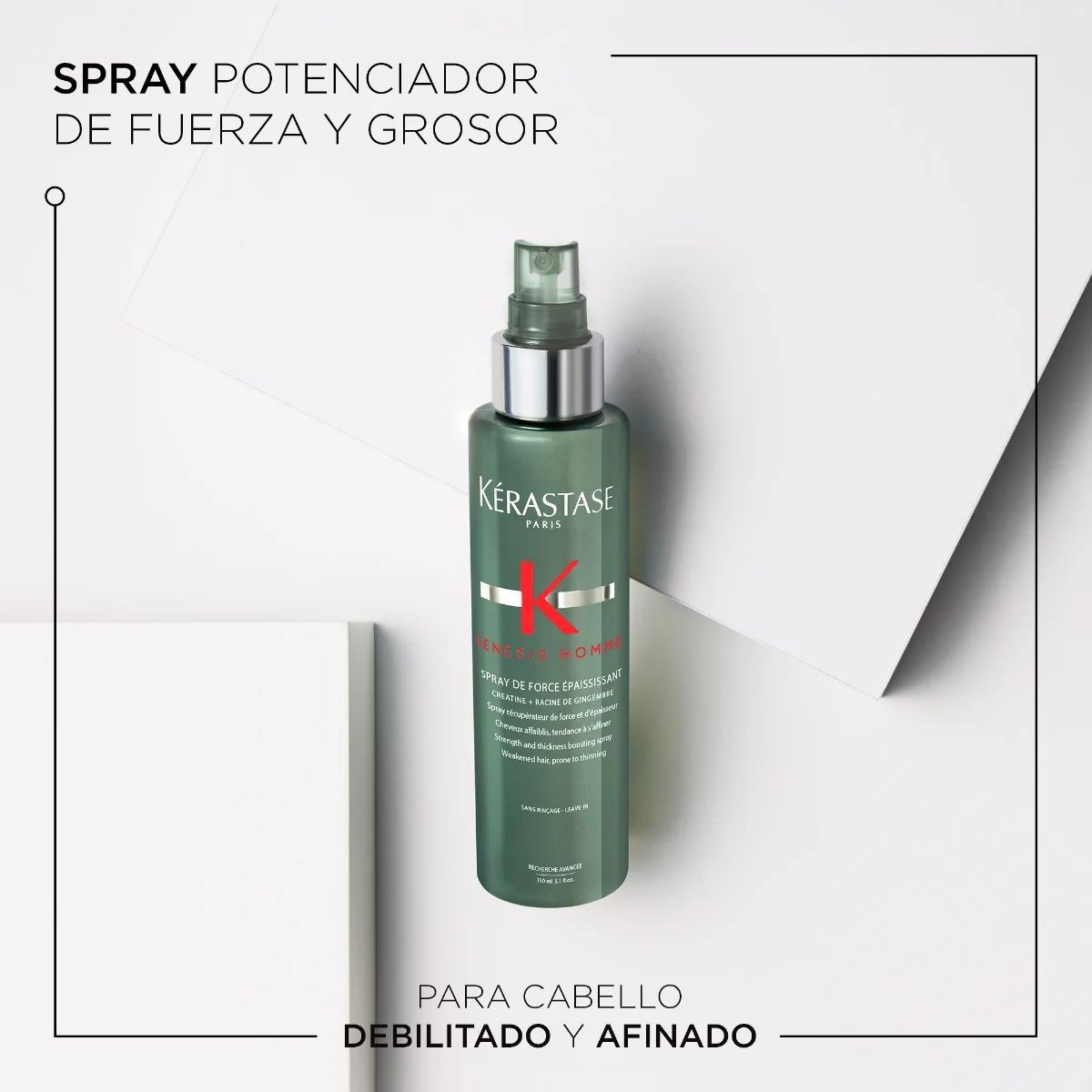Kérastase Spray Potenciador De La Fuerza Y El Grosor Para Cabellos Debilitados Con Tendencia A Afinarse Genesis Homme Spray 150Ml - Image 3