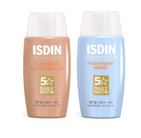 Pack Fusion Water Magic SPF 50 | Con Color + Sin Color | Isdin - Image 2