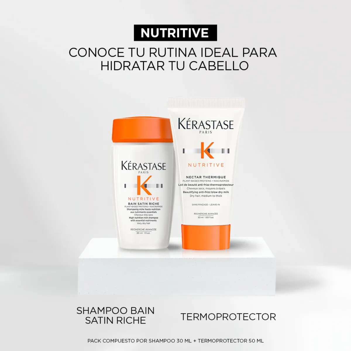 Pack Nutritive Kerastase Shampoo Bain Riche + Protector térmico - Image 2