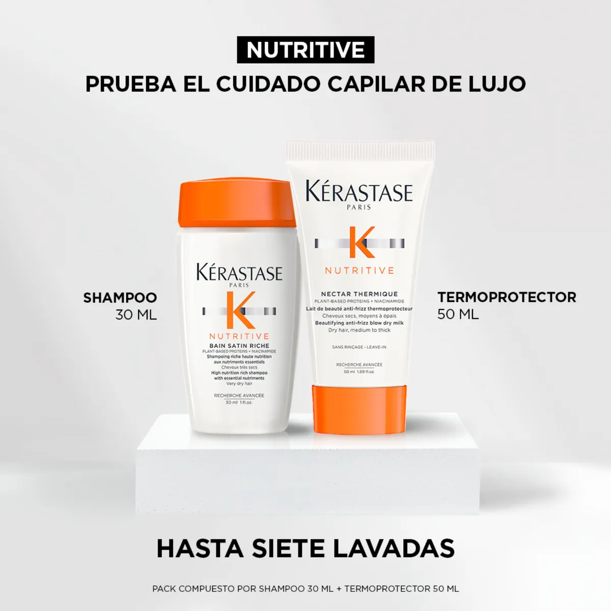 Pack Nutritive Kerastase Shampoo Bain Riche + Protector térmico - Image 3