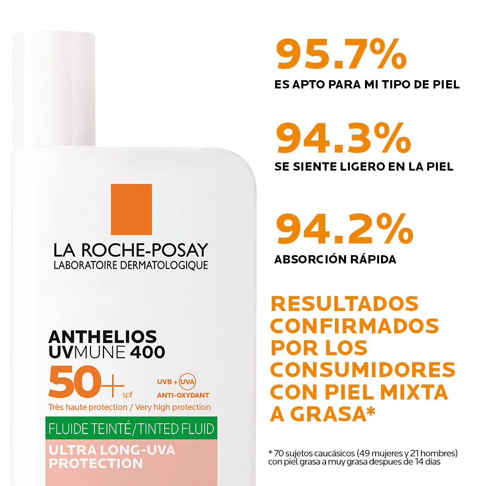 Protector Solar Anthelios UVMune 400 Oil Control Fluido con color FPS 50+ 50ml - Image 4