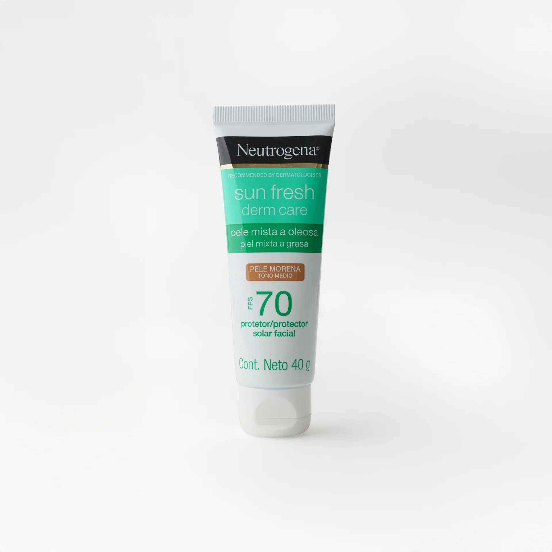 Protector Solar Facial Neutrogena Sun fresh Derm care Tono medio FPS 70 40g