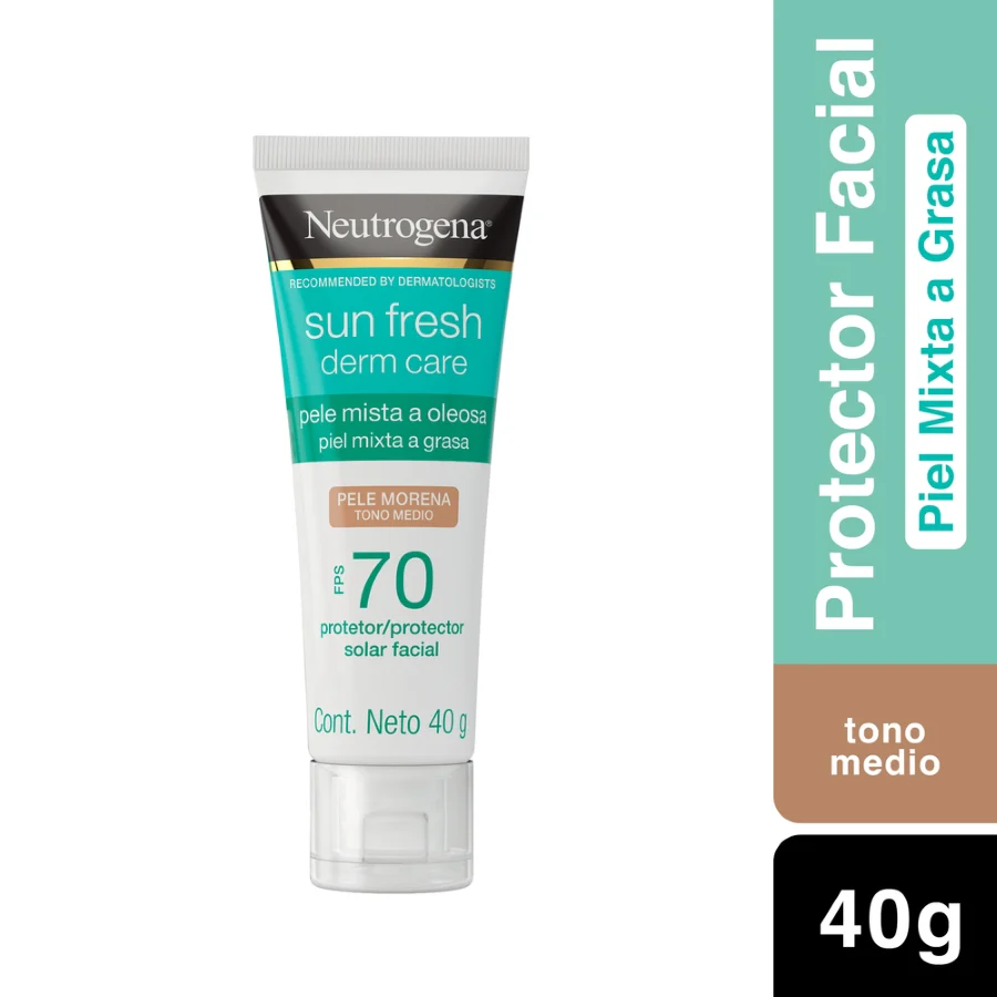 Protector Solar Facial Neutrogena Sun fresh Derm care Tono medio FPS 70 40g - Image 5