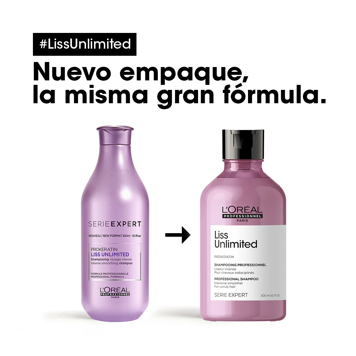 Shampoo Para Cabello Con Frizz Liss Unlimited 300Ml Loreal Professionnel - Image 3