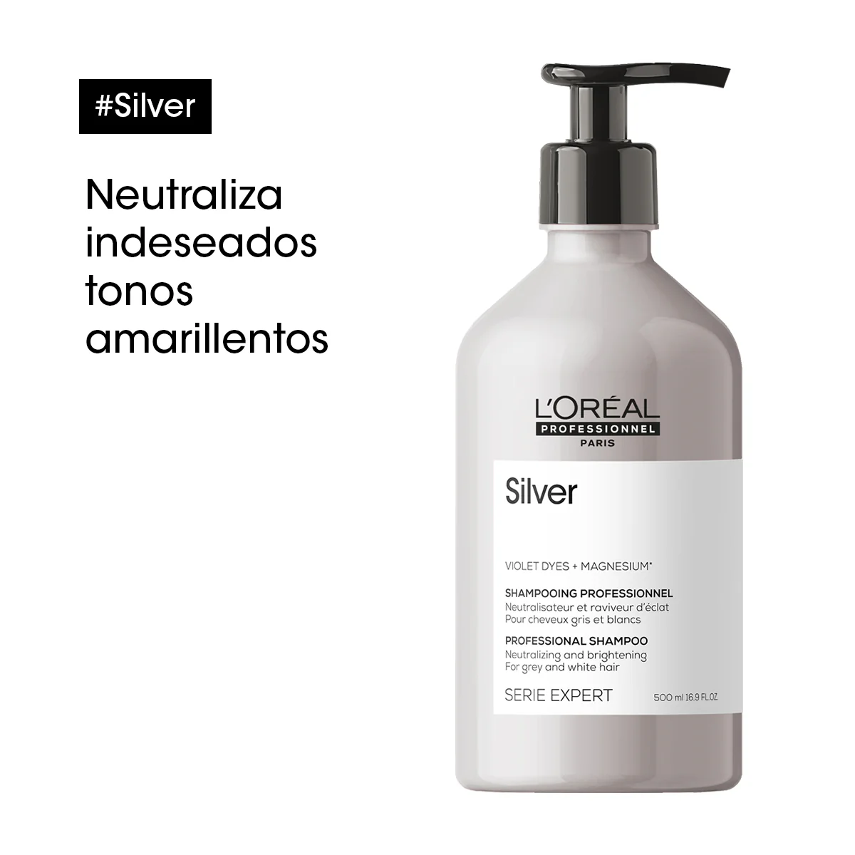 Shampoo Para Cabellos Blancos O Grises Silver 500Ml - Image 4