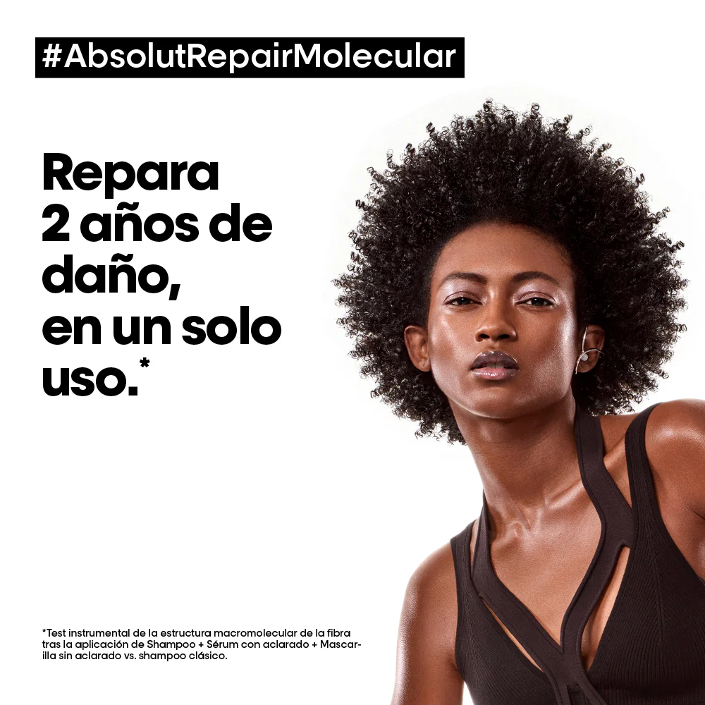 Shampoo Reparador Sin Sulfato Absolut Repair Molecular Para Cabello Muy Dañado Loreal Professionnel 300 Ml - Image 3