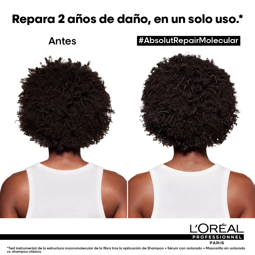 Shampoo Reparador Sin Sulfato Absolut Repair Molecular Para Cabello Muy Dañado Loreal Professionnel 300 Ml - Image 4
