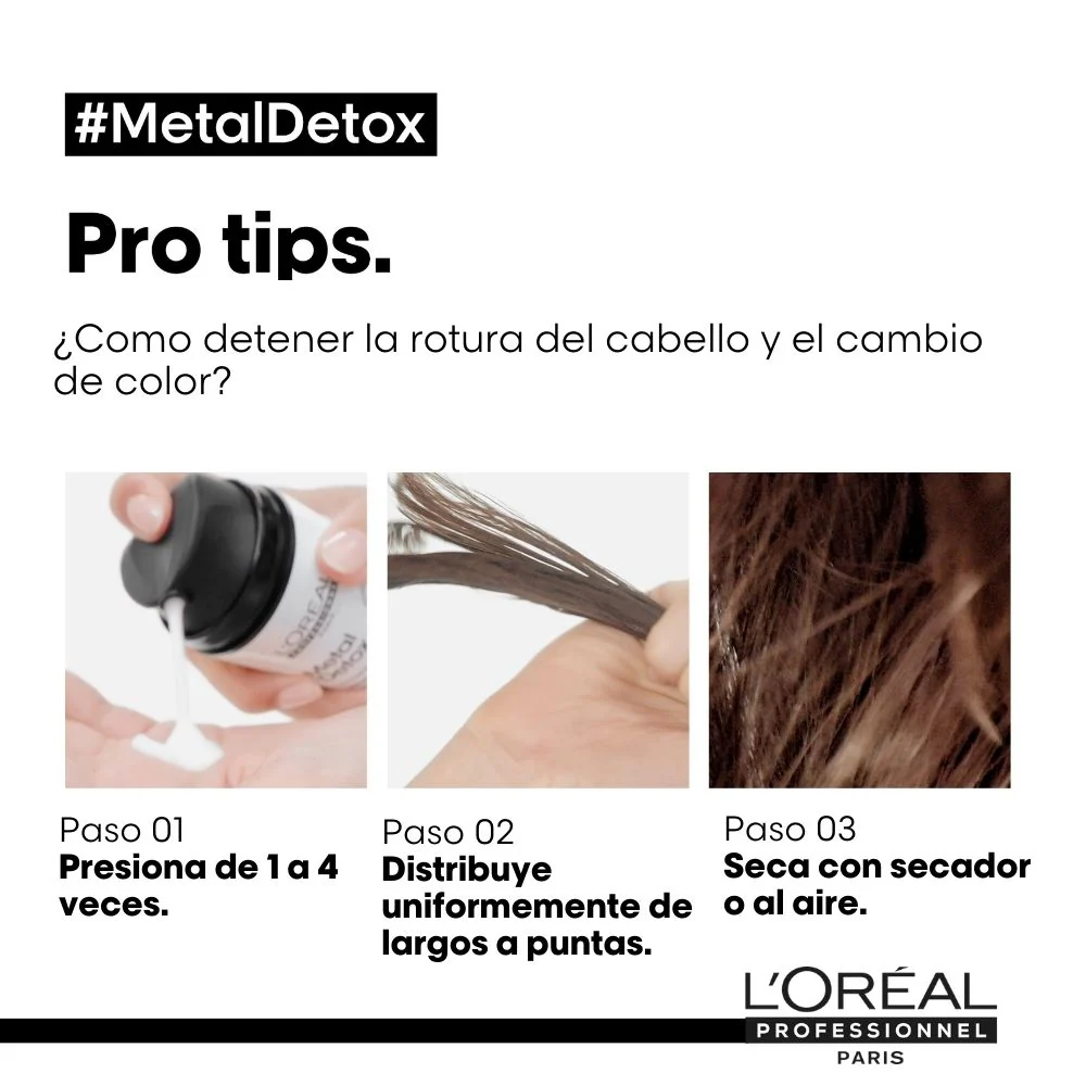 Termoprotector En Crema Para Peinar Metal Detox Para Todo Tipo De Cabello Loreal Professionnel 100Ml - Image 5
